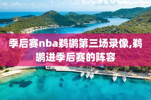 季后赛nba鹈鹕第三场录像,鹈鹕进季后赛的阵容